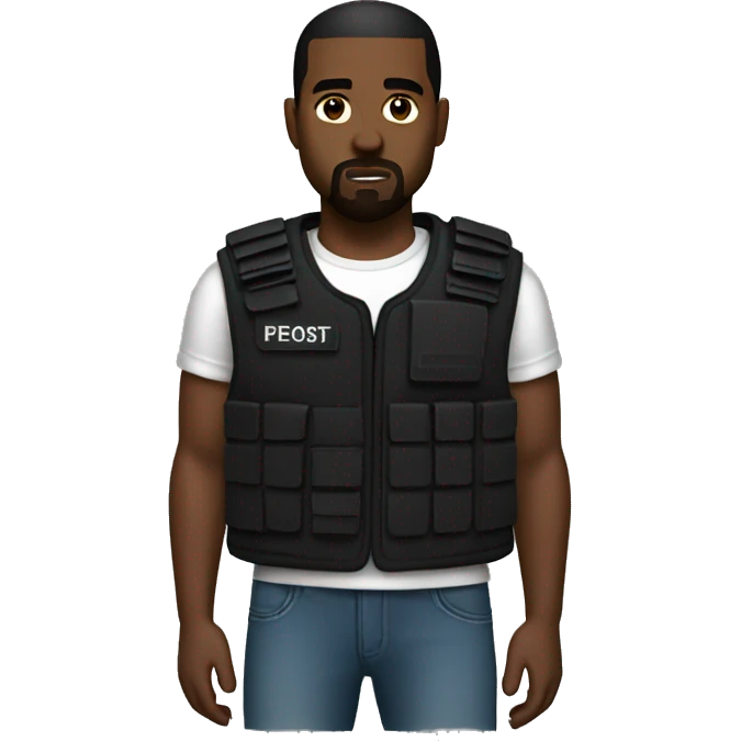 black bulletproof vest (Kanye) emoji