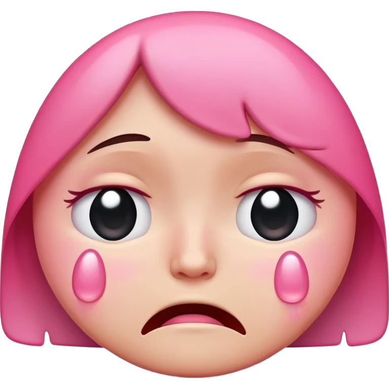 pink crying face emoji