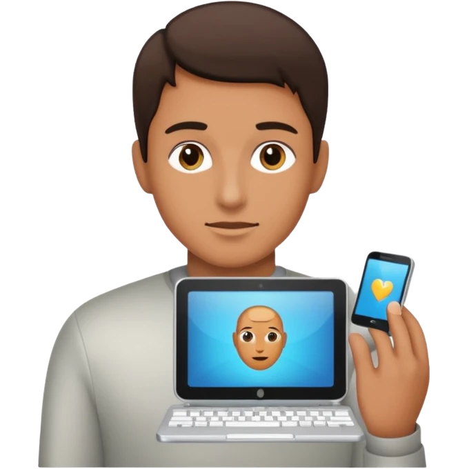 an icon of a person with a small computer chip next to him emoji