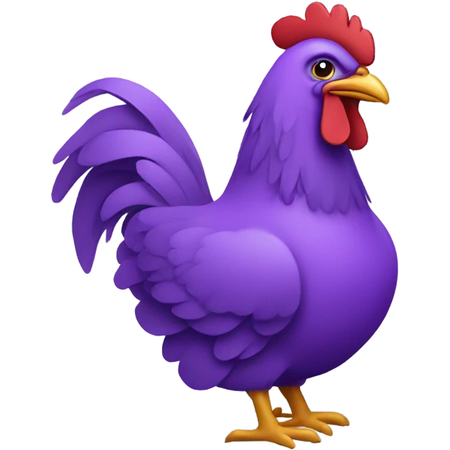 Purple chicken riding a horse emoji
