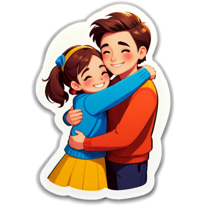 Bf hugging gf  emoji