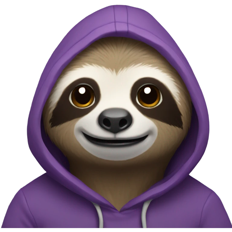 Sloth with purple hoodie emoji