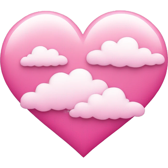 Pink heart with clouds emoji