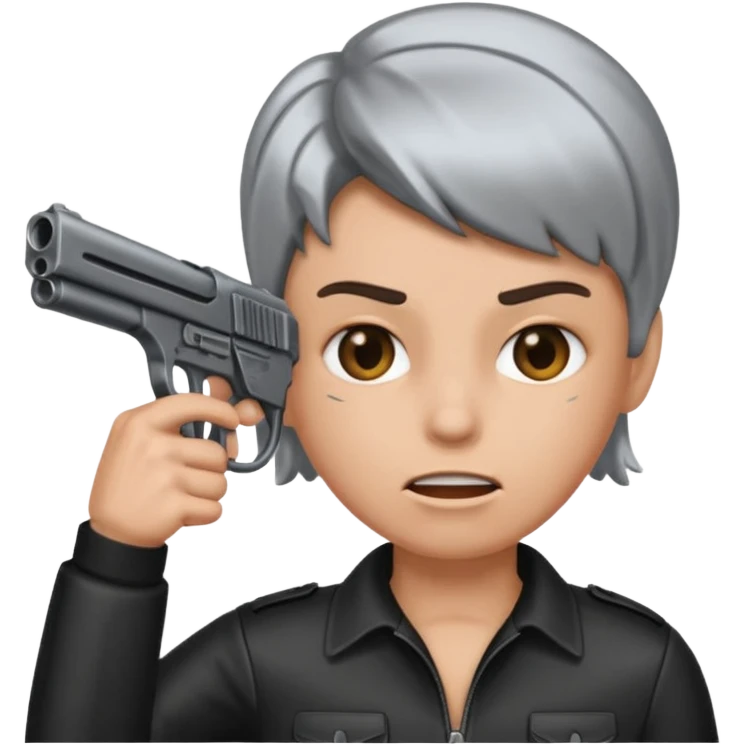 Blow my brains out with gun pointed at side of head emoji