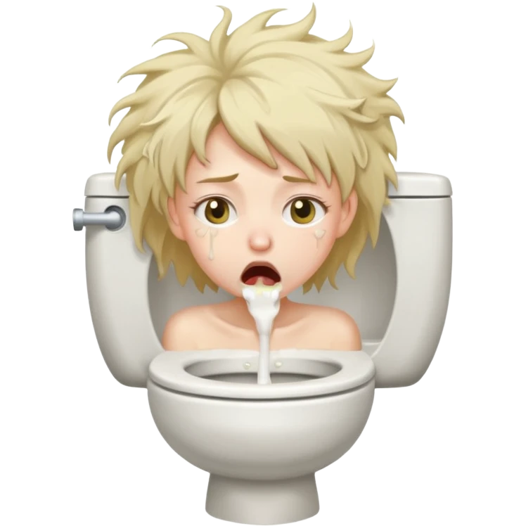 woman very skinny pewking inside toilet emoji