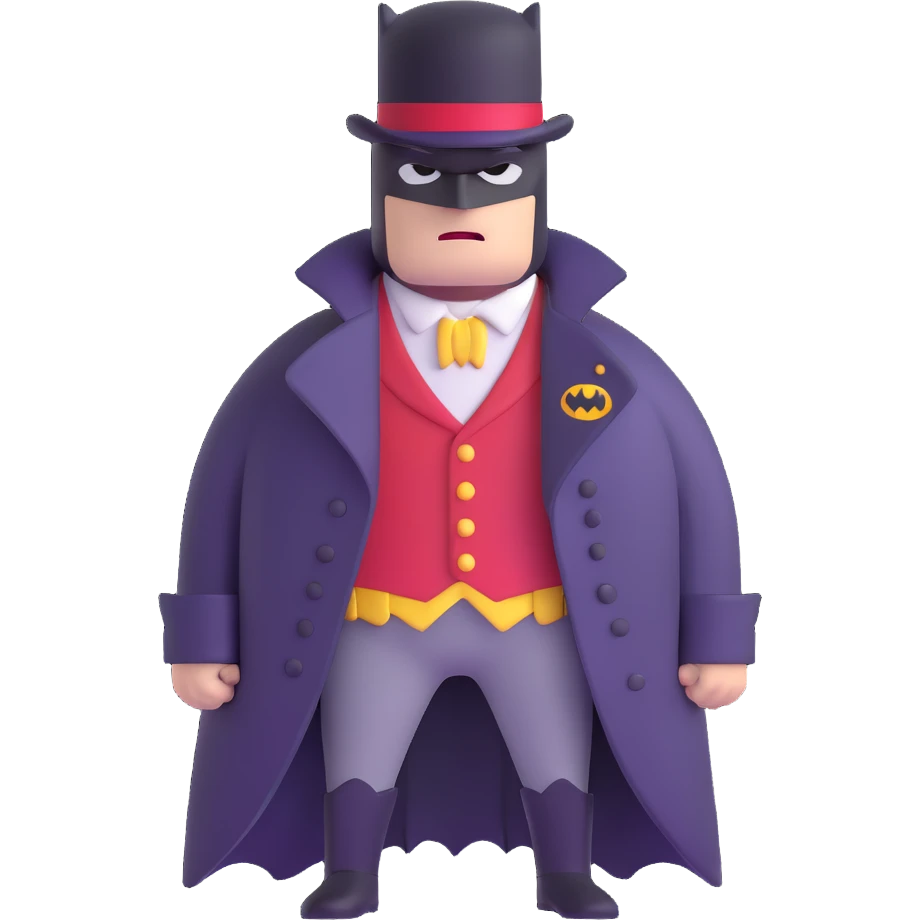 Batman wearing Victorian era clothes with top hat and coat emoji