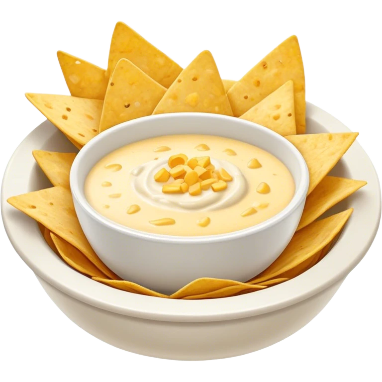 Tortilla Chips with a bowl of queso blanco emoji