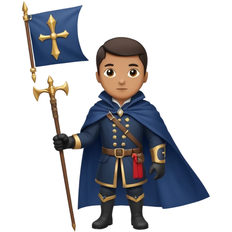  Marshal + navy cloak + banner spear emoji