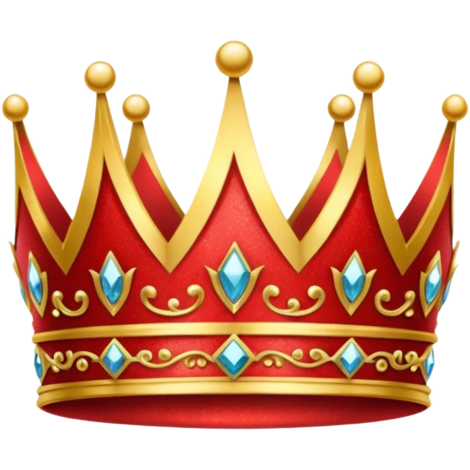 Crown glitter red and golden emoji