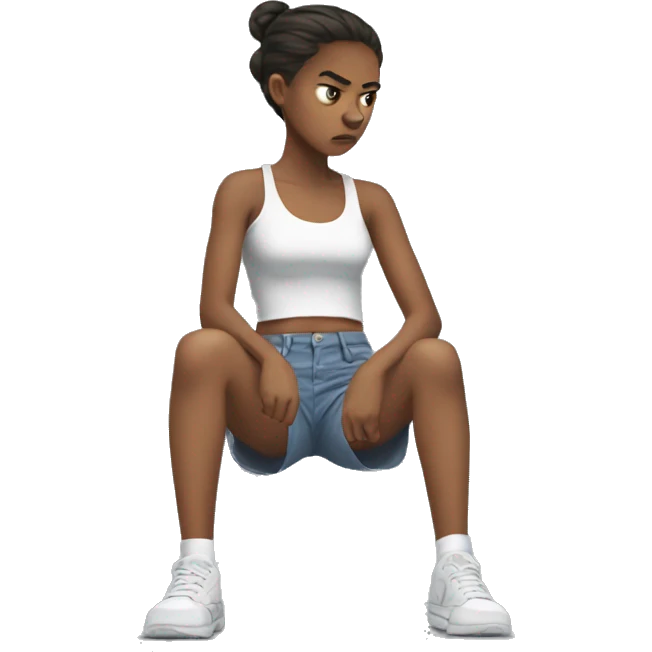 angry girl getting her ankles taped  emoji