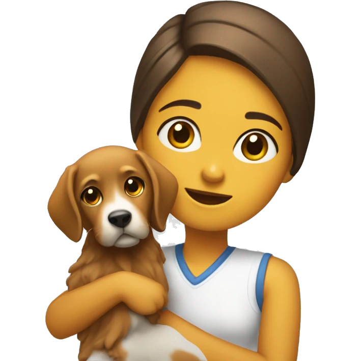 Chica y su perrito emoji