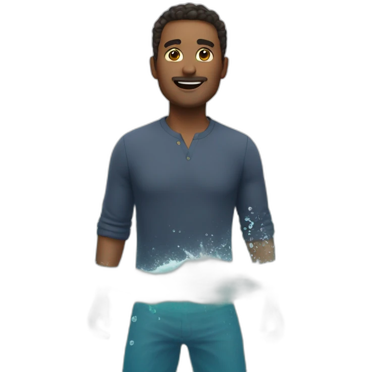 a man falls into the sea emoji