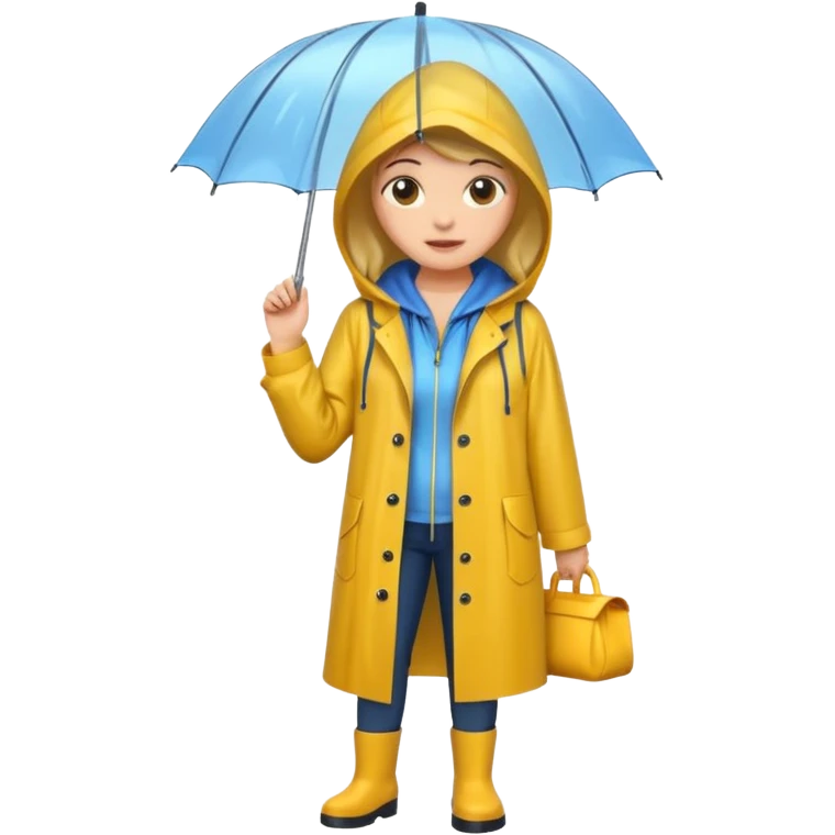 woman wearing a raincoat emoji
