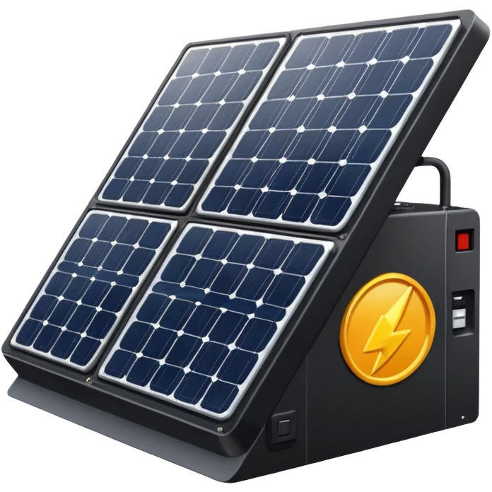 Solar panel array with an inverter and battery Bank emoji