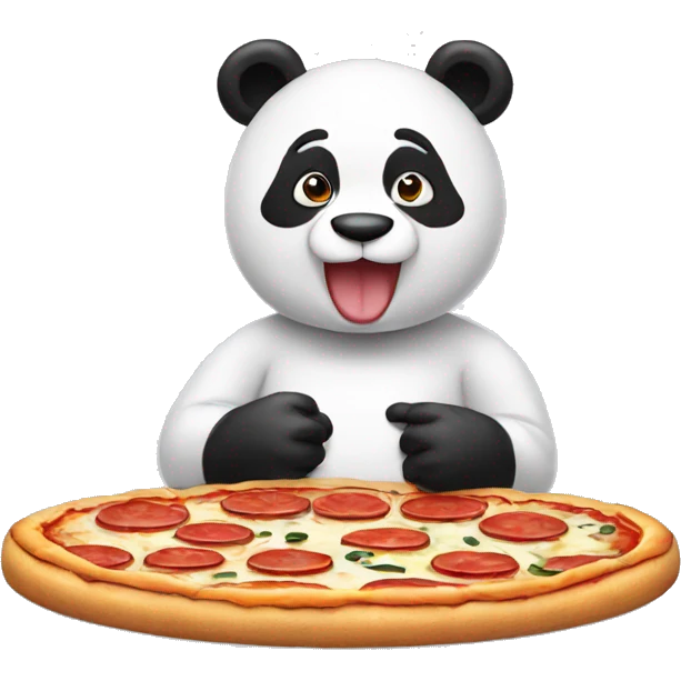man in panda suit eating pizza emoji