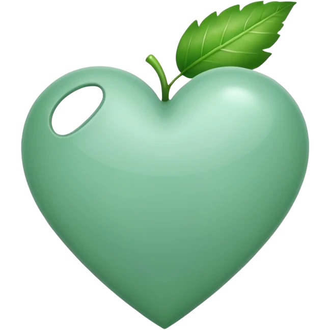 white heart with a leaf emoji