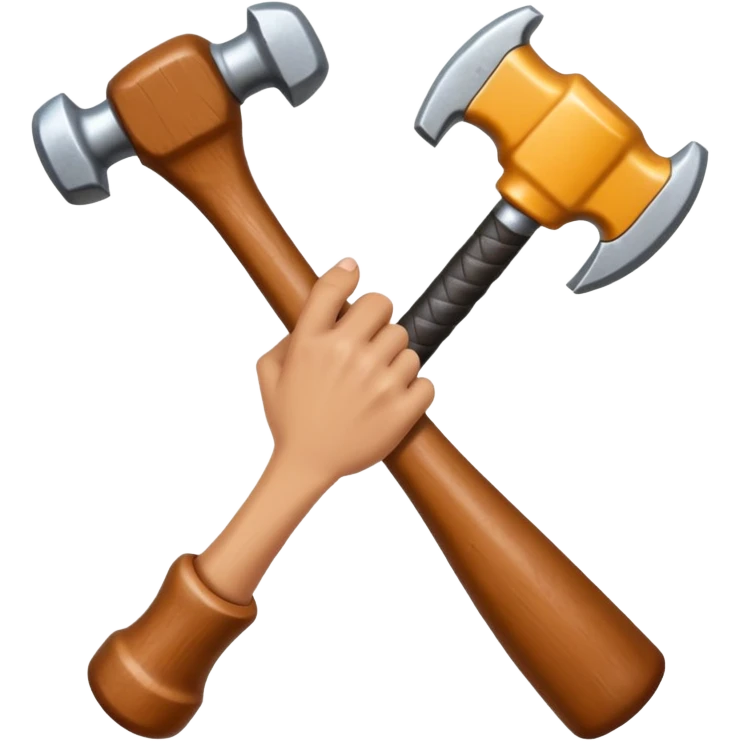 hand holdimng a hammer emoji