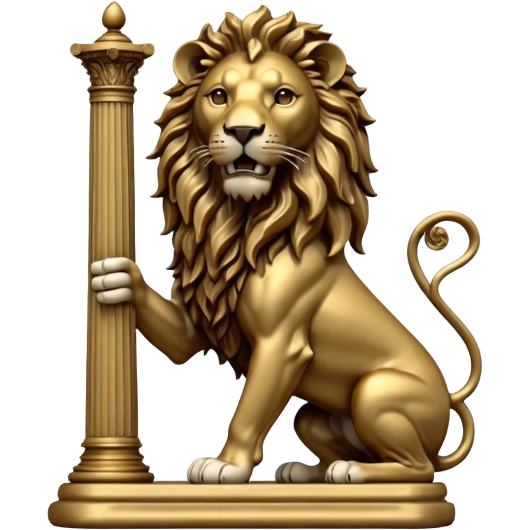 leone che regge una colonna (scultura) emoji