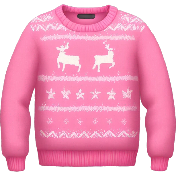 cute pink christmas sweater  emoji