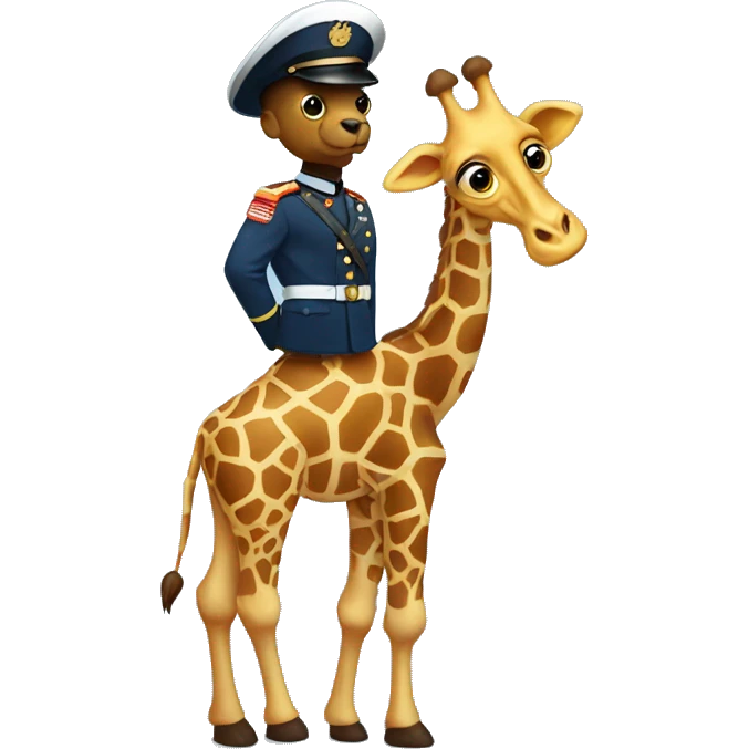 Giraffe wearing a marines blues  emoji