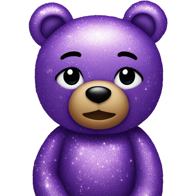 Purple glitter teddy bear cutw emoji