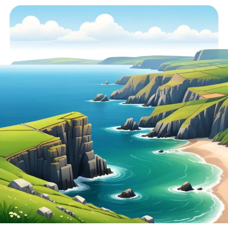 Cinematic realistic landscape of the coast of Ireland emoji