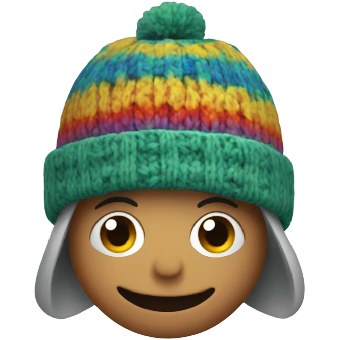 A square in a knitted hat emoji