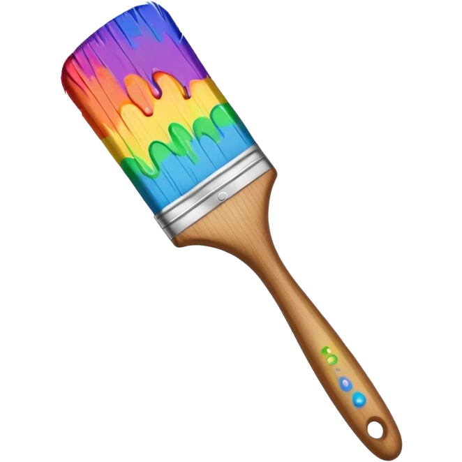 paint brush with raindow paint emoji