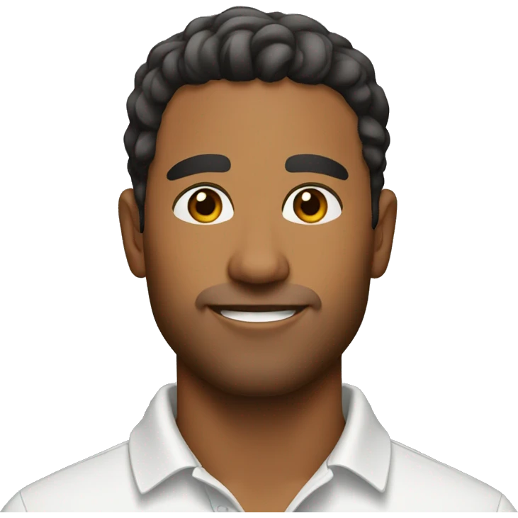 Brown man in polo no facial hair  emoji