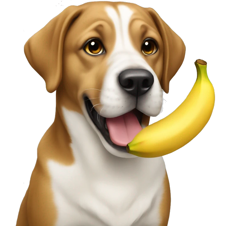 Dog eating banana emoji