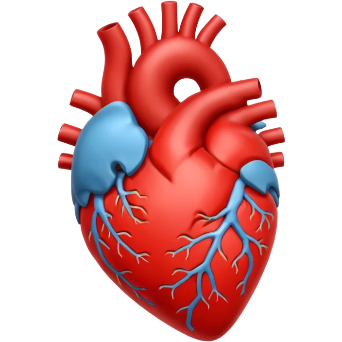 Anatomy heart on bright light  emoji
