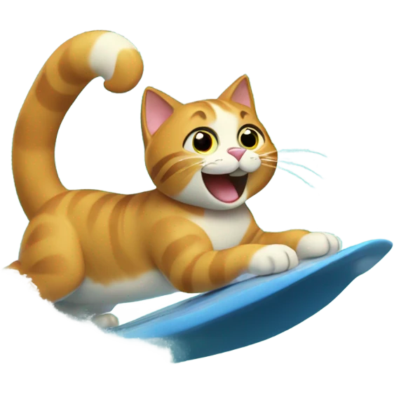 Cat riding a wave  emoji