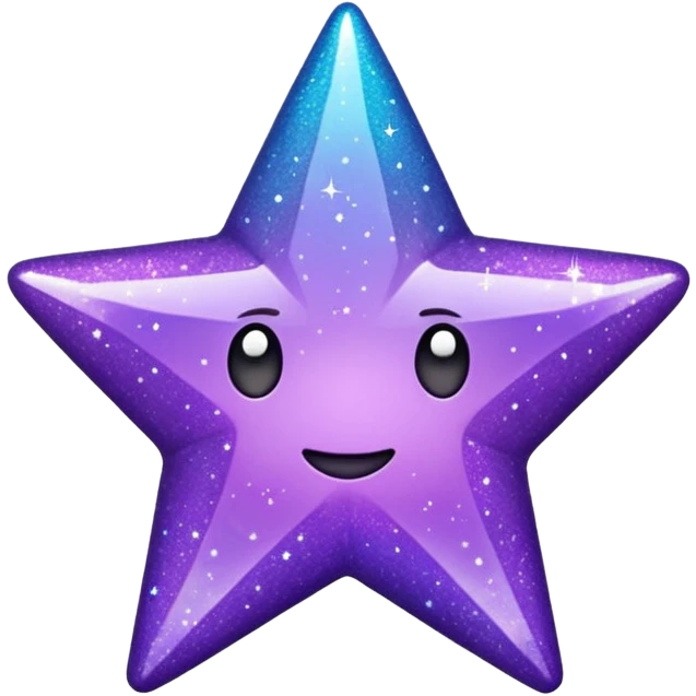Estrela com 3 pontas roxa com glitter emoji