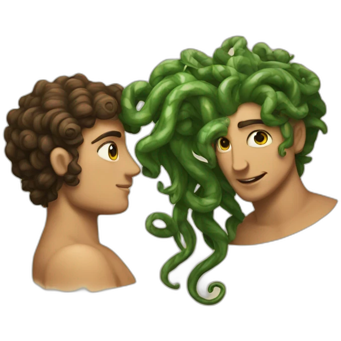 Perseus and Medusa in love emoji