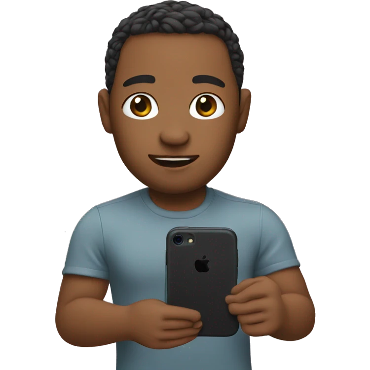 A Memoji holding a iPhone emoji