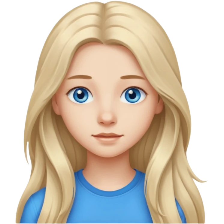 An bloude girl teen-adoult very  long hair emoji