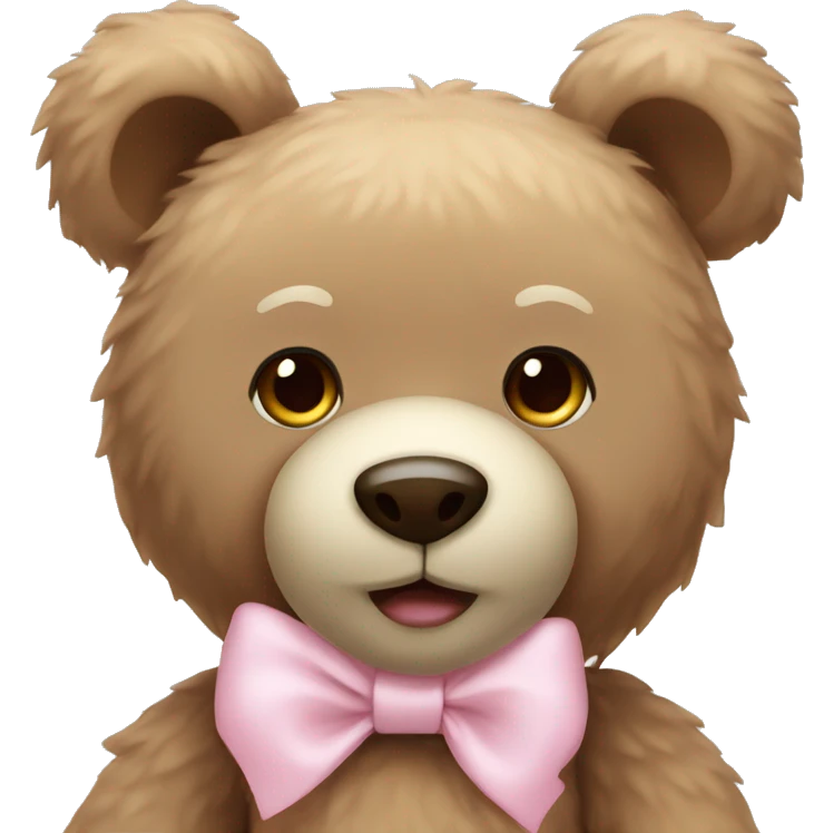 teddy bear with light pink bow emoji