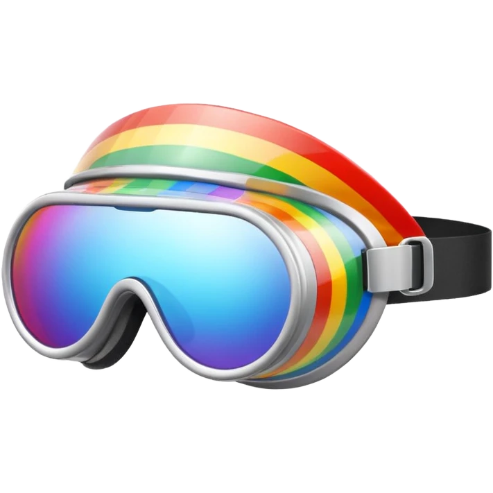 silver simulation rainbow visor goggles emoji
