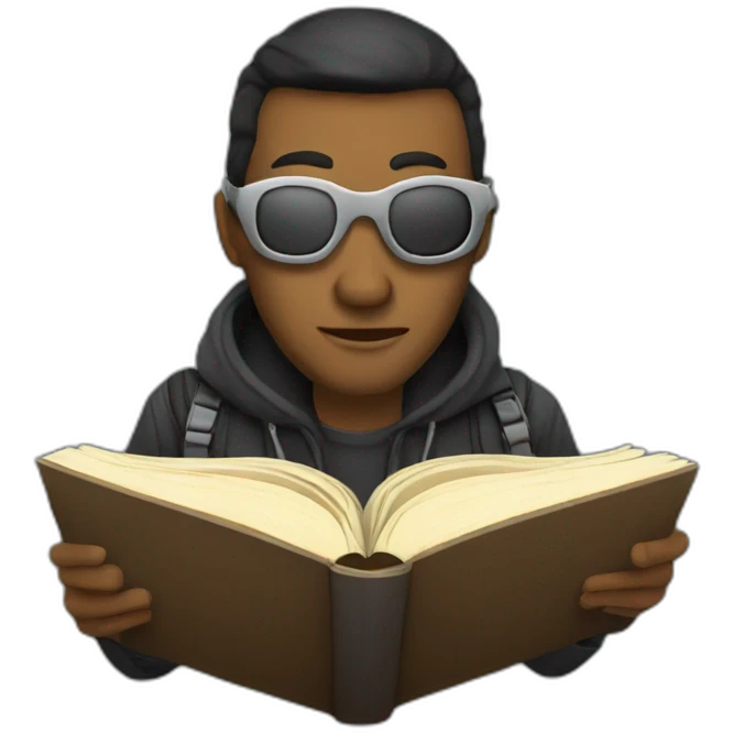 Hacker reading a book emoji