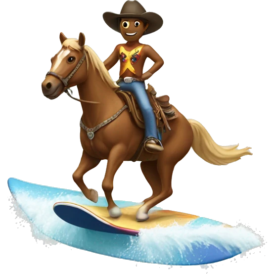 Cowboy surfing  emoji