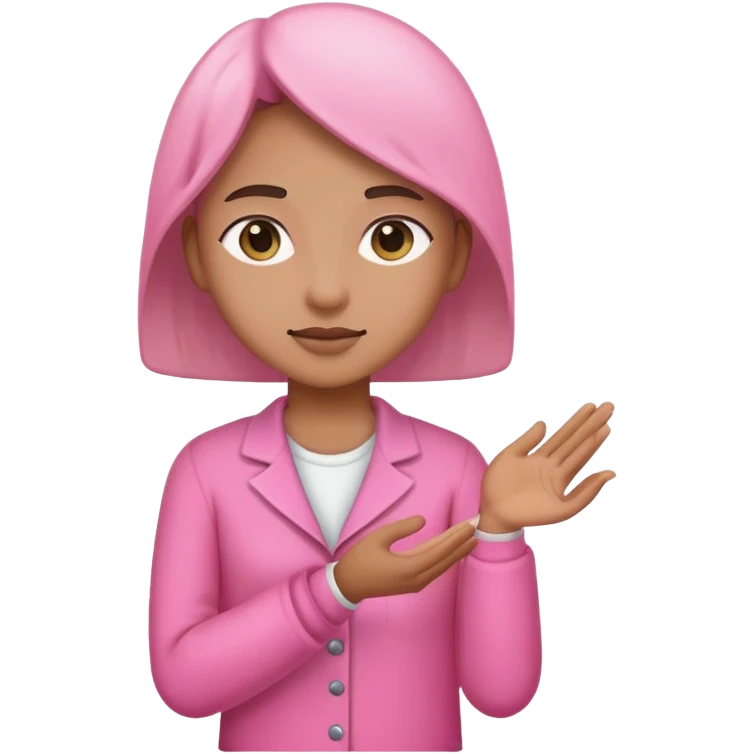 volunteer person in pink color helping others emoji