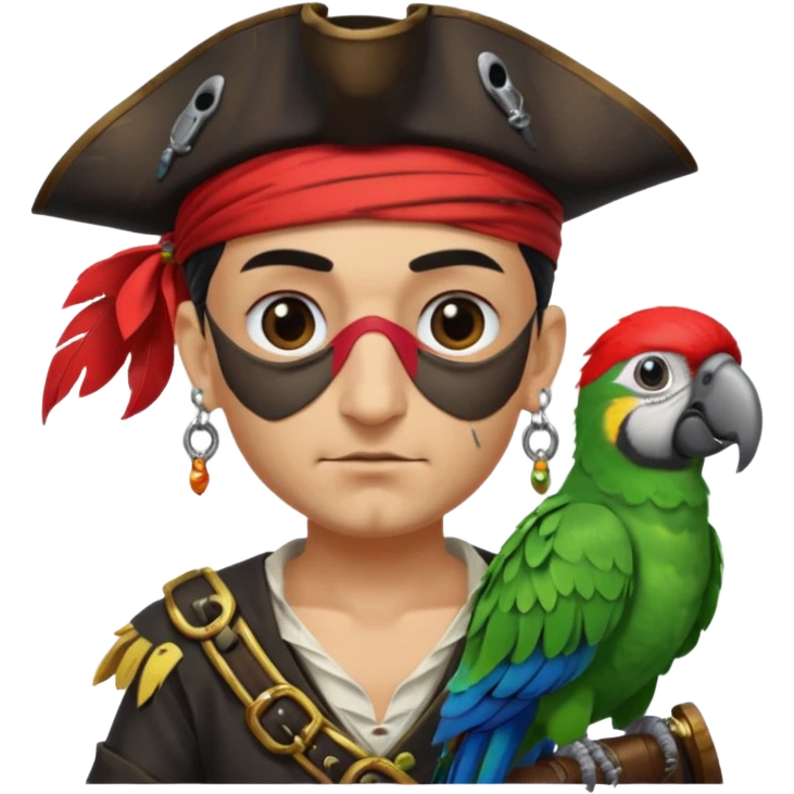 pirate and parrot emoji