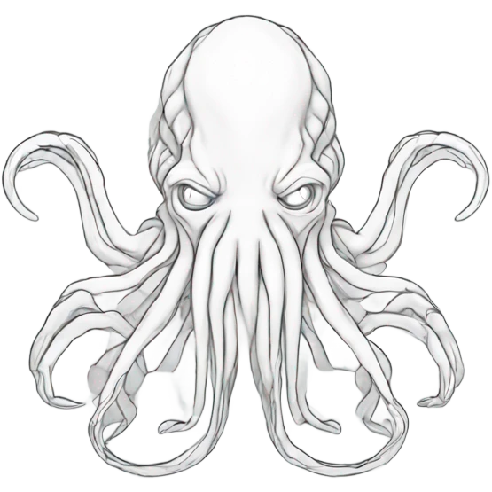 Cthulhu wireframe 3D emoji