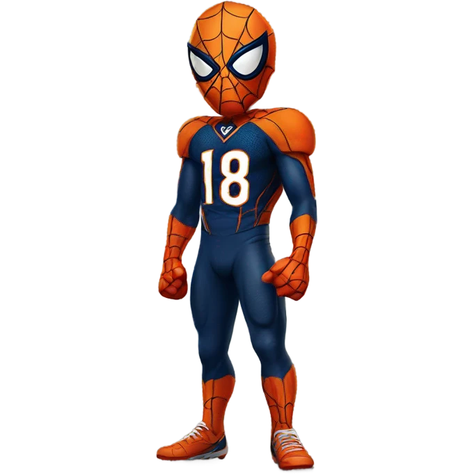 Spider-Man wearing a Denver Broncos jersey emoji