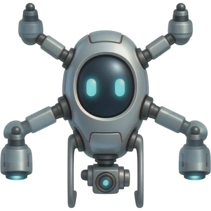 Scifi flying robot futuristic drone emoji