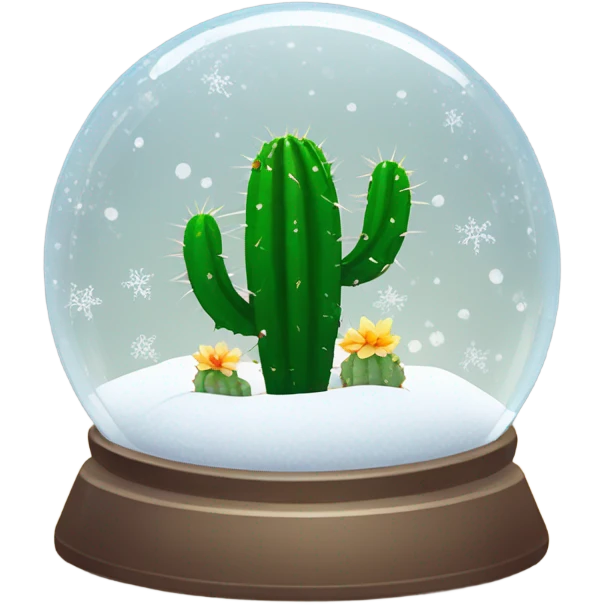 Cute cactus in snow globe  emoji