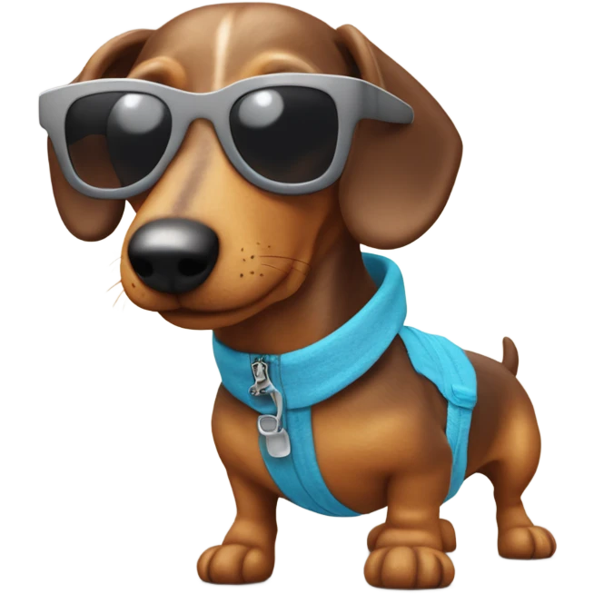 Wiener dog wearing sunglasses￼ emoji