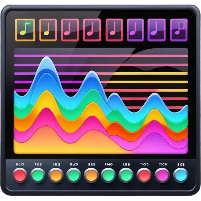 music mixing board screen emoji