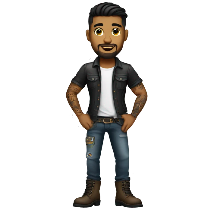 male tattoo artist with boots emoji
