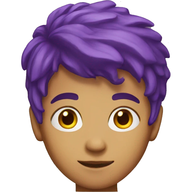 A boy with purple hair and and yellow eyes that's 6,4 feet tall emoji